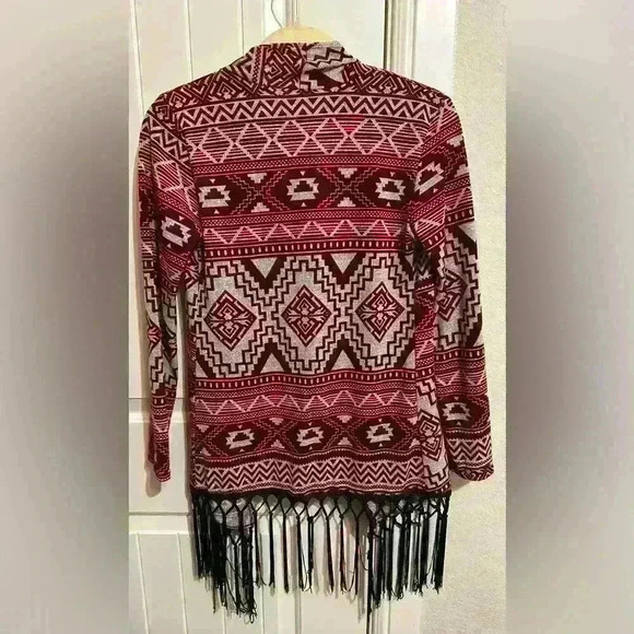 Lilypad Aztec Western Fringe Wrap Cardigan Size small - Picture 4 of 5